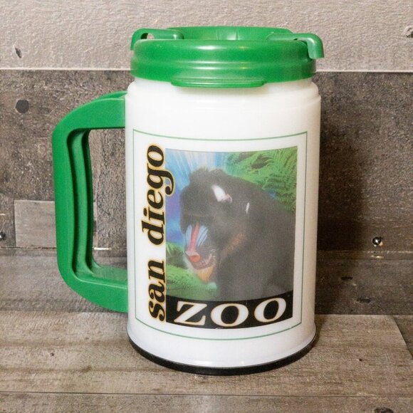 SAN DIEGO ZOO WILD ANIMAL PARK LIGHT UP CUP W/ LID WORKS VINTAGE RETRO MUG - Picture 5 of 9